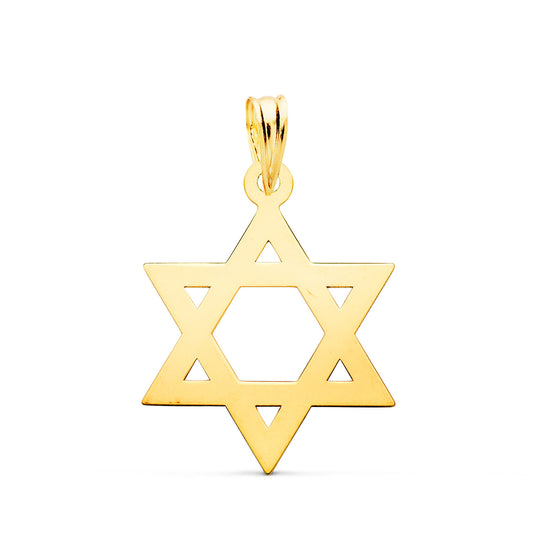 Colgante Estrella de David Brillo 22 x 17 mm de oro amarillo 18K