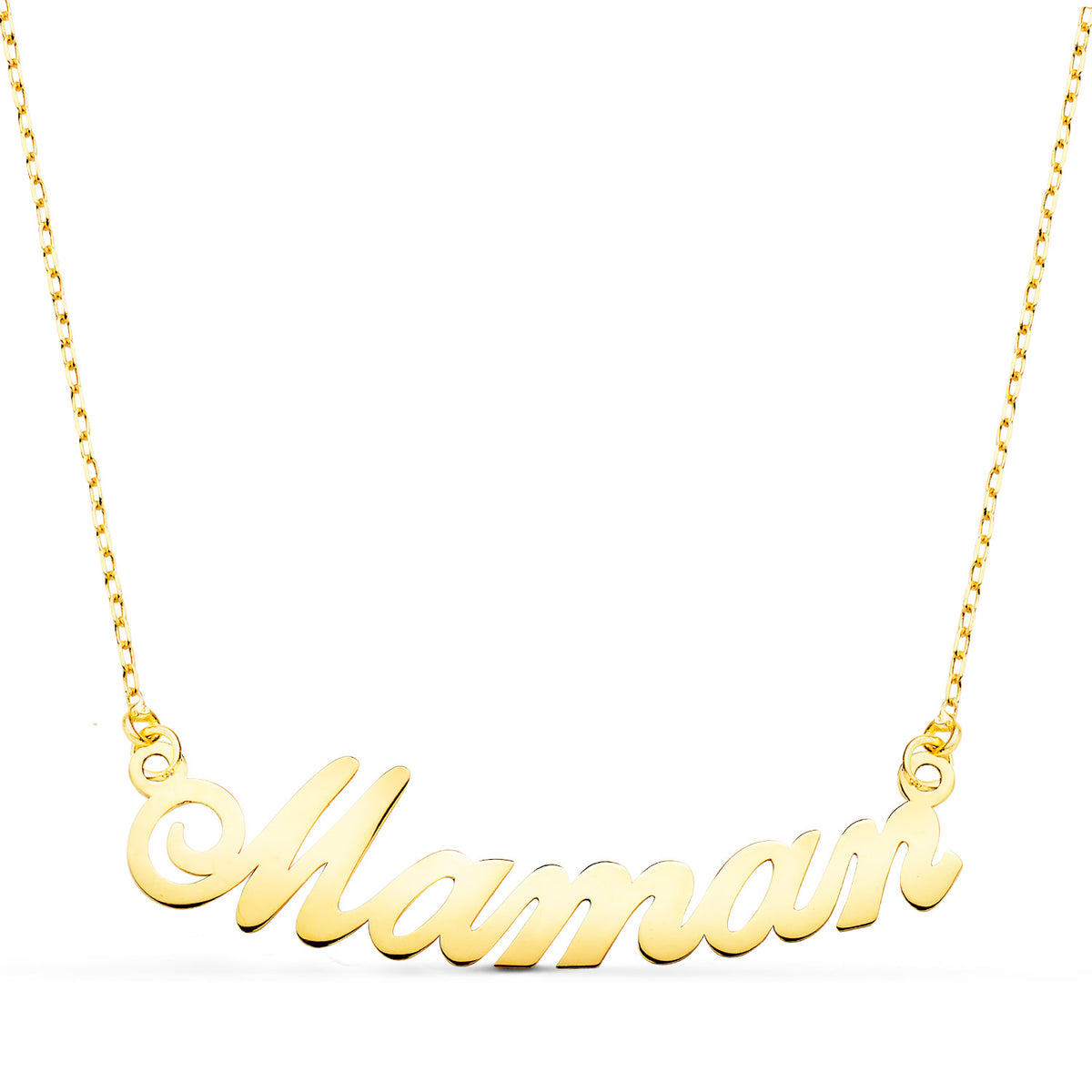 Gargantilla Letra Maman Ancho: 34 mm Cadena 43 2 cm de oro amarillo 18K