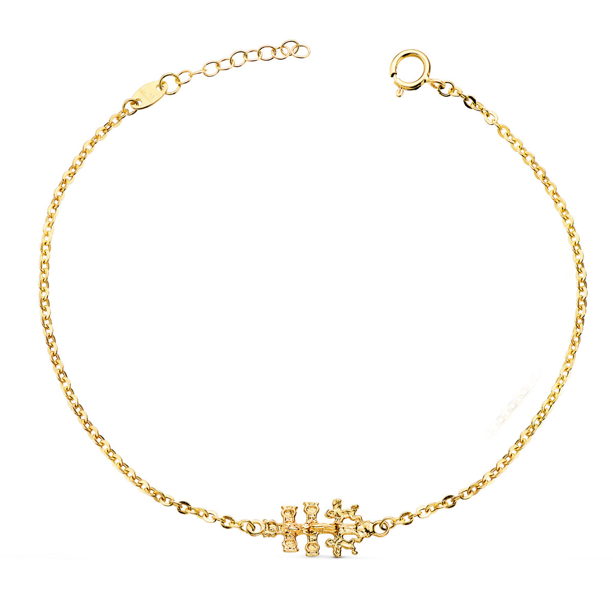 Pulsera con Cruz Caravaca 19 x 9 mm. Largo: 18 3 cm de oro amarillo 18K