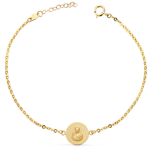 Pulsera Escapulario 12 mm. Largo: 18 2 cm de oro amarillo 18K