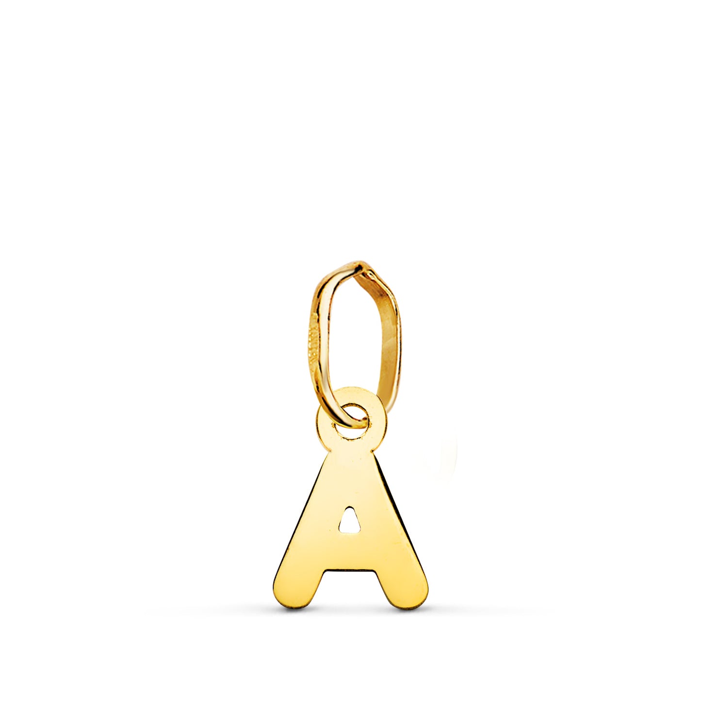 18K COLGANTE ORO AMARILLO LETRA " A " BRILLO. 8 X 5.5 MM