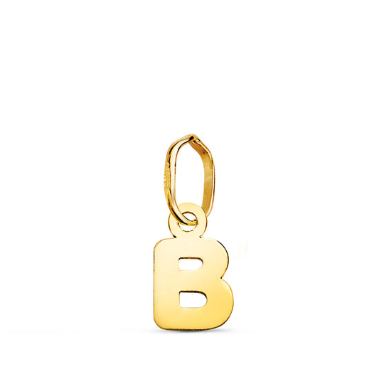Colgante Letra " B " Brillo. 8,2 x 5 mm de oro amarillo 18K