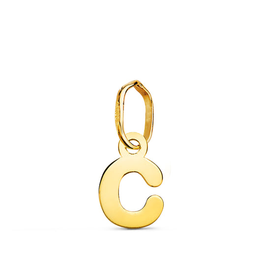 Colgante Letra " C " Brillo. 8 x 5,5 mm de oro amarillo 18K