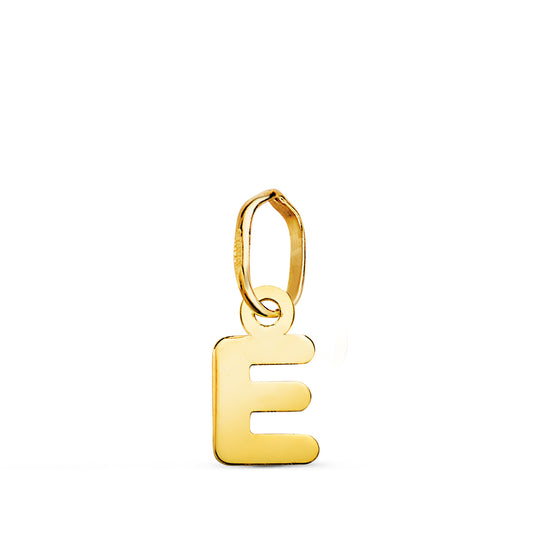 Colgante Letra " E " Brillo. 8,2 x 4,6 mm de oro amarillo 18K
