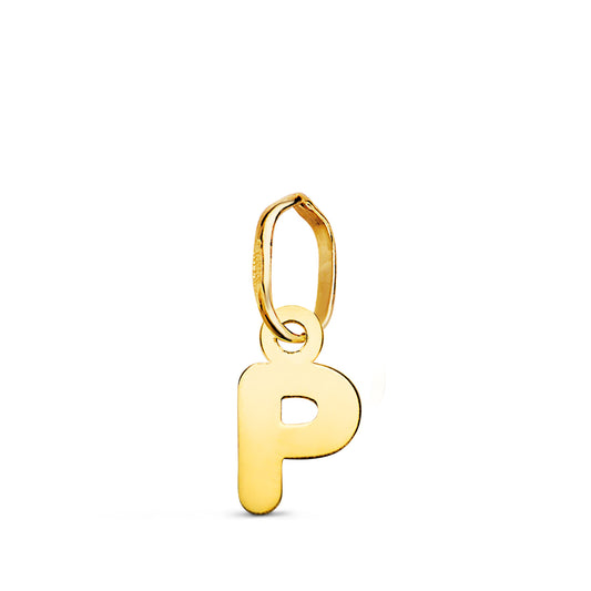 Colgante Letra " P " Brillo. 8,4 x 4,5 mm de oro amarillo 18K