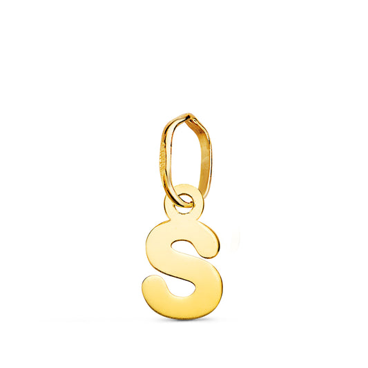 Colgante Letra " S " Brillo. 8,2 x 4,8 mm de oro amarillo 18K