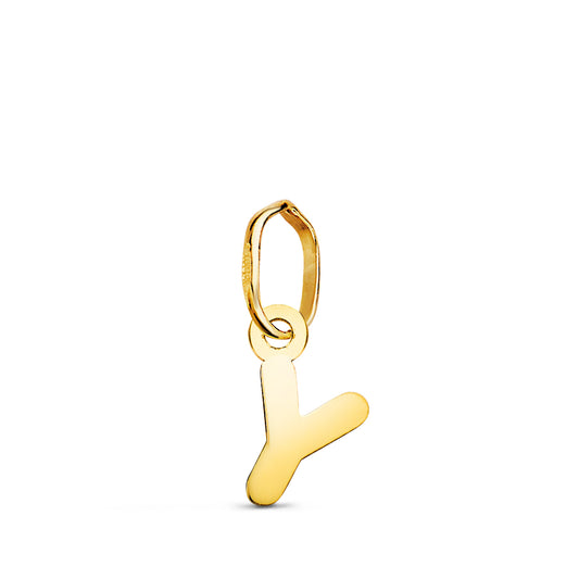 Colgante Letra " y " Brillo. 8,3 x 4 mm de oro amarillo 18K