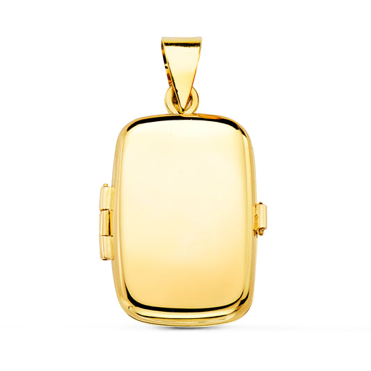 Colgante Guardapelo Dije Portafotos Oval Liso 25 x 20 mm de oro amarillo 18K