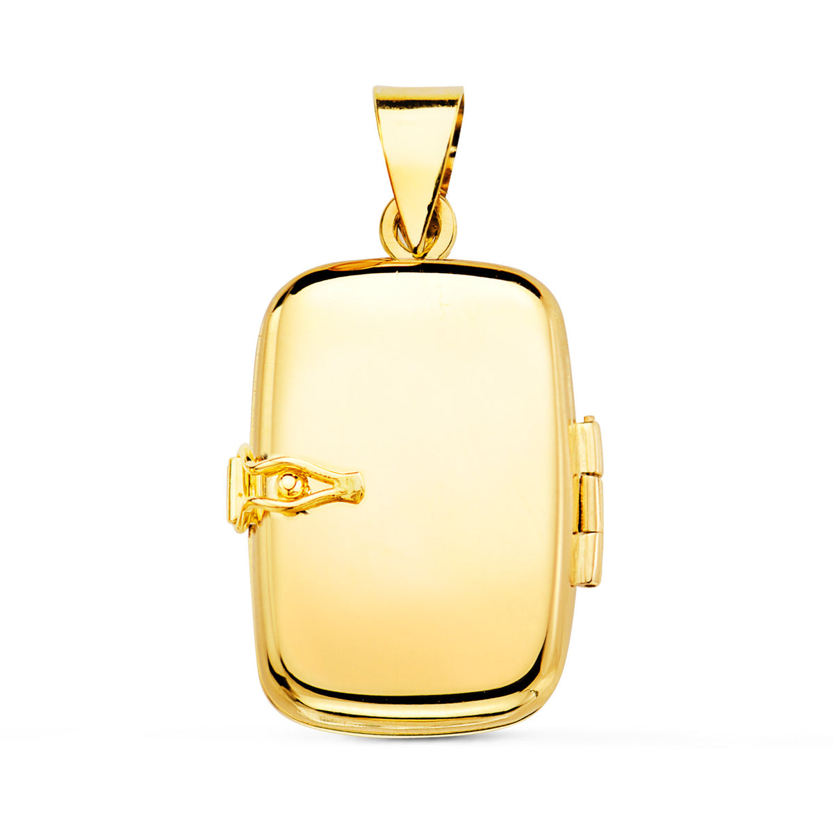 Colgante Guardapelo Dije Portafotos Oval Liso 25 x 20 mm de oro amarillo 18K