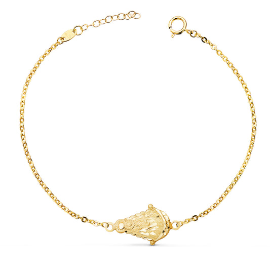 Pulsera con Virgen del Rocio 17 x 12 mm. Largo: 18 3 cm de oro amarillo 18K