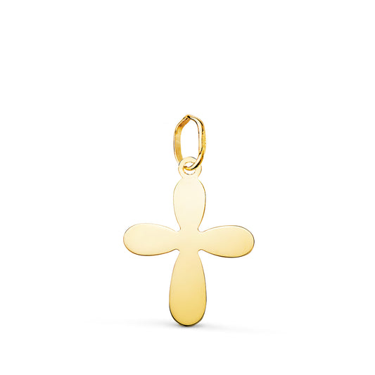 Colgante Cruz del Bautismo Silueta en Brillo. 18 x 13 mm de oro amarillo 18K