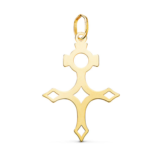 18K COLGANTE ORO AMARILLO CRUZ DEL SUR SILUETA EN BRILLO. 27 X 19 MM
