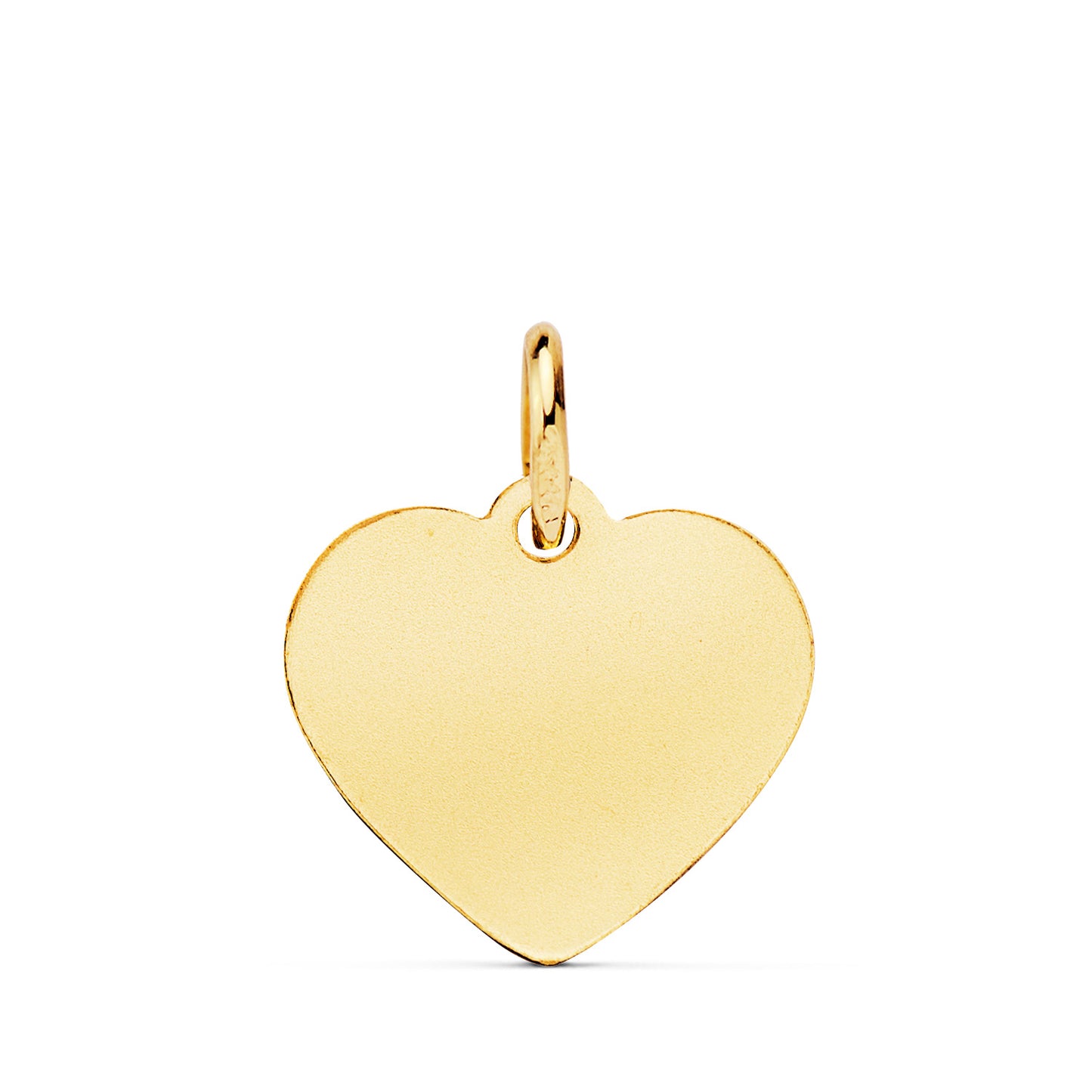 18K MEDALLA ORO AMARILLO CORAZON ANGELITO BURLON ESMALTE ROSA 14 MM C. AMOR