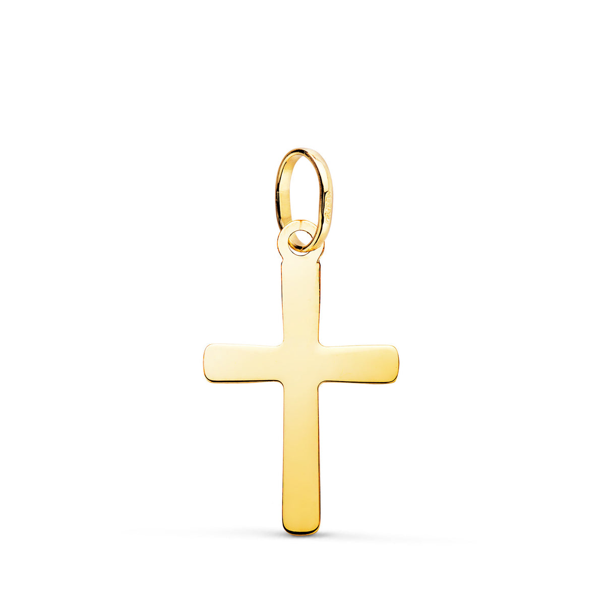 Colgante Cruz Lisa en Brillo. 20 x 12,5 mm de oro amarillo 18K