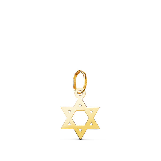 Colgante Estrella de David Brillo 12 x 9 mm de oro amarillo 18K