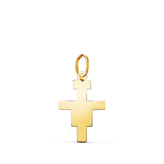 Colgante Cruz de San Damian en Brillo. Medida: 18 x 11,5 mm de oro amarillo 18K