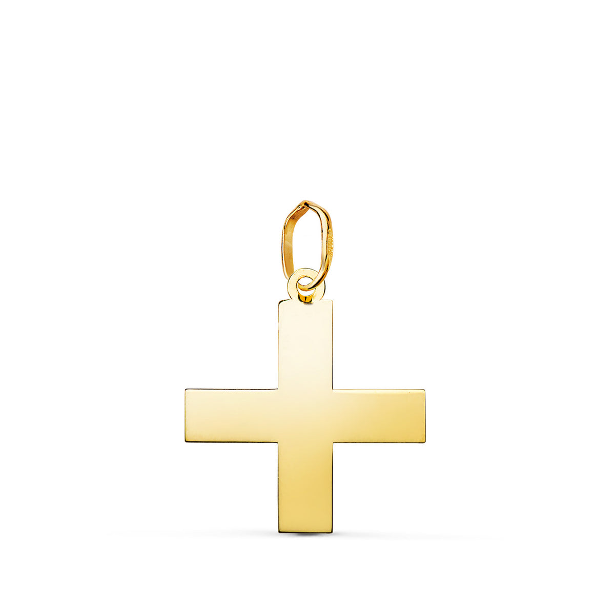 Colgante Cruz Griega en Brillo. Medida: 18 x 16 mm de oro amarillo 18K