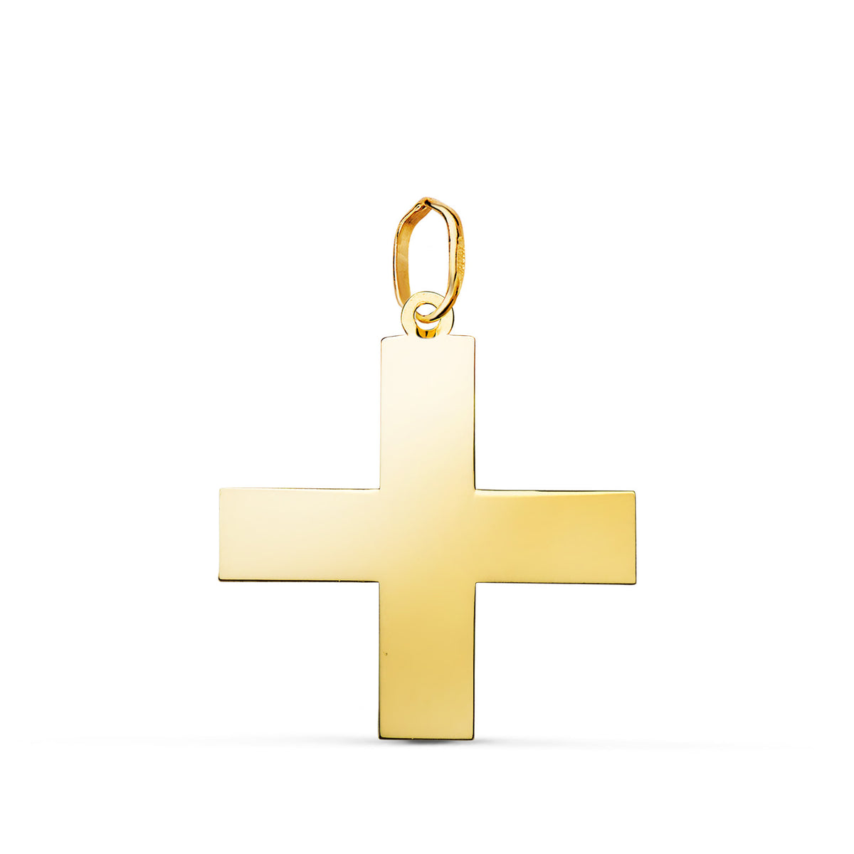 Colgante Cruz Griega en Brillo. Medida: 22 x 20 mm de oro amarillo 18K