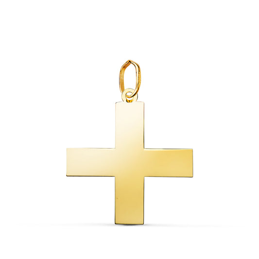 Colgante Cruz Griega en Brillo. Medida: 22 x 20 mm de oro amarillo 18K