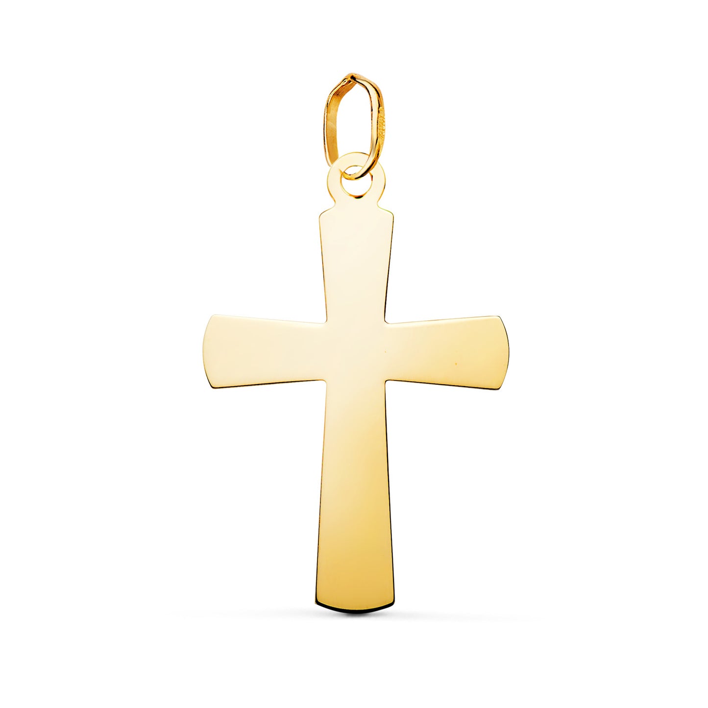 18K COLGANTE ORO AMARILLO CRUZ EN BRILLO. MEDIDA: 29 X 19 MM