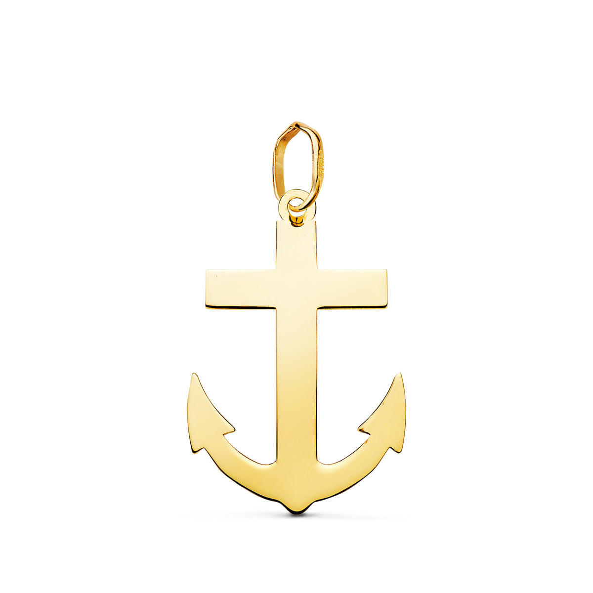 Colgante Cruz Marinera en Brillo. Medida: 22 x 14 mm de oro amarillo 18K