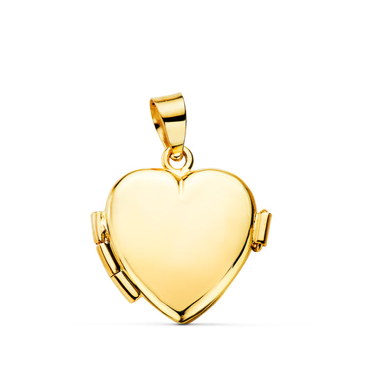 18K GUARDAPELO DIJE PORTAFOTOS ORO AMARILLO CORAZON LISO. MEDIDA: 16 X 14 MM C. AMOR