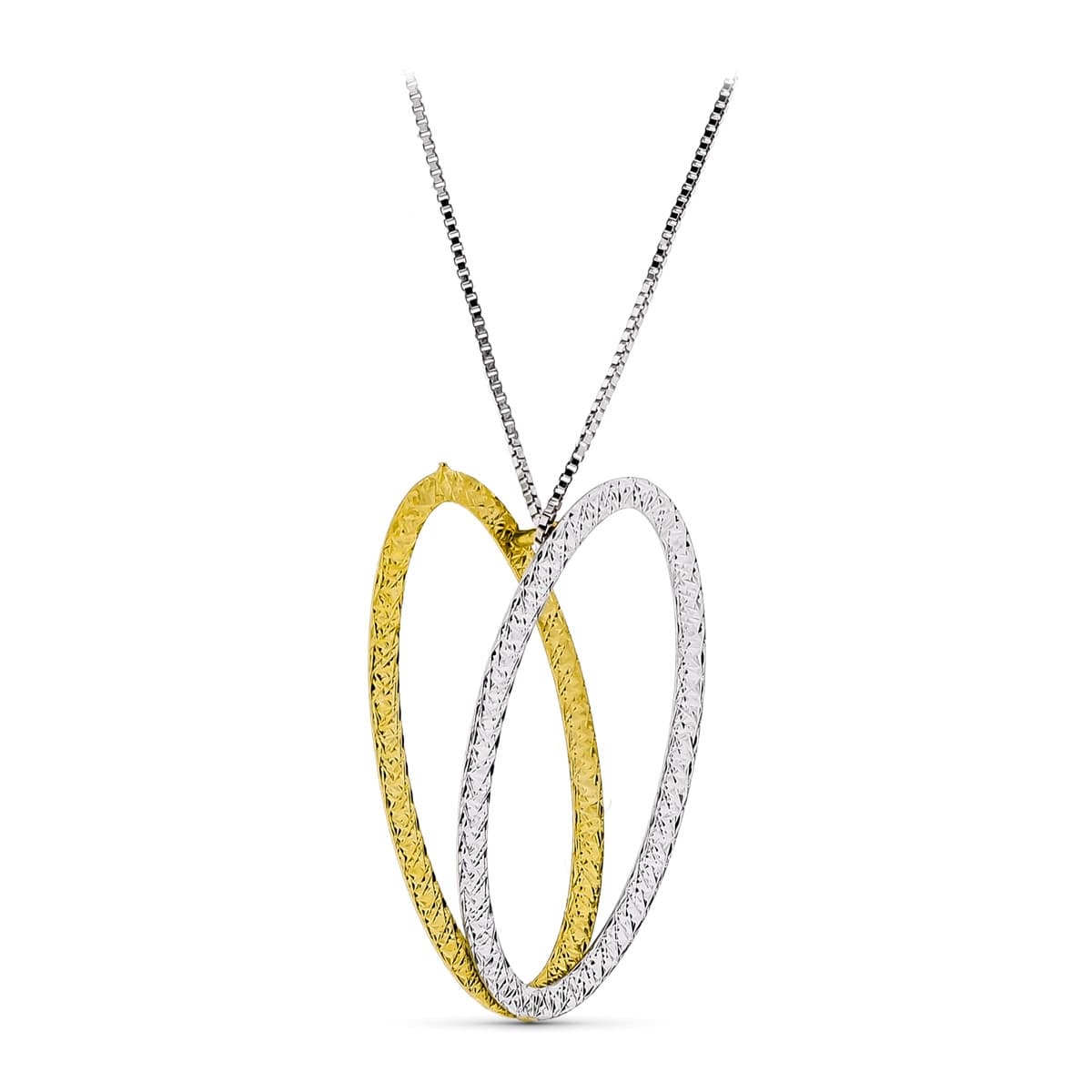 Gargantilla Oro Bicolor Doble Ovalo 20 x 9 mm Largo: 45 Cm 18K