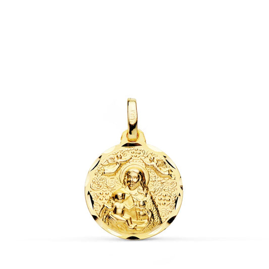 Medalla Virgen de la Cinta 16 mm de oro amarillo 18K