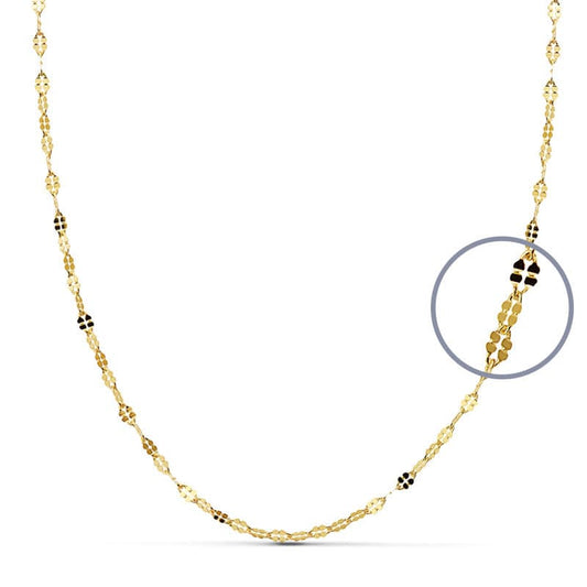 Cadena Maciza Diamantada 45cmx1.5. de oro amarillo 18K