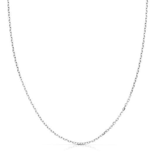 Cadena Maciza Forzada 45 cm Ancho 1 mm de oro blanco 18K