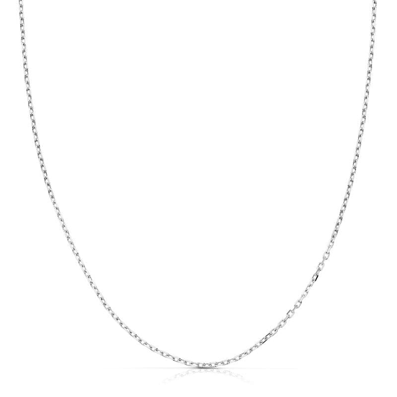 Cadena Maciza Forzada 50 cm Ancho 1 mm de oro blanco 18K