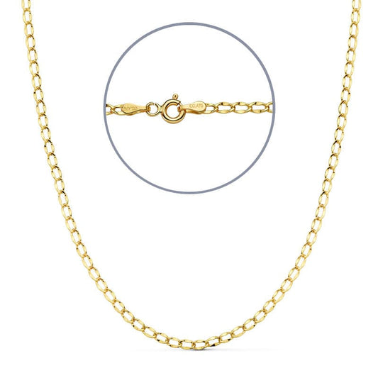 Cadena Bilbao Hueca 45 cm 2 mm de oro amarillo 18K