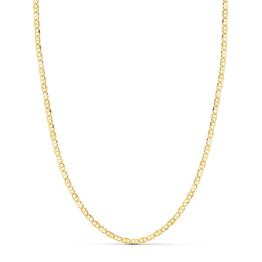 18K CADENA ORO AMARILLO ANCLA HUECA TALLADA LARGO 50CM ANCHO 2 MM