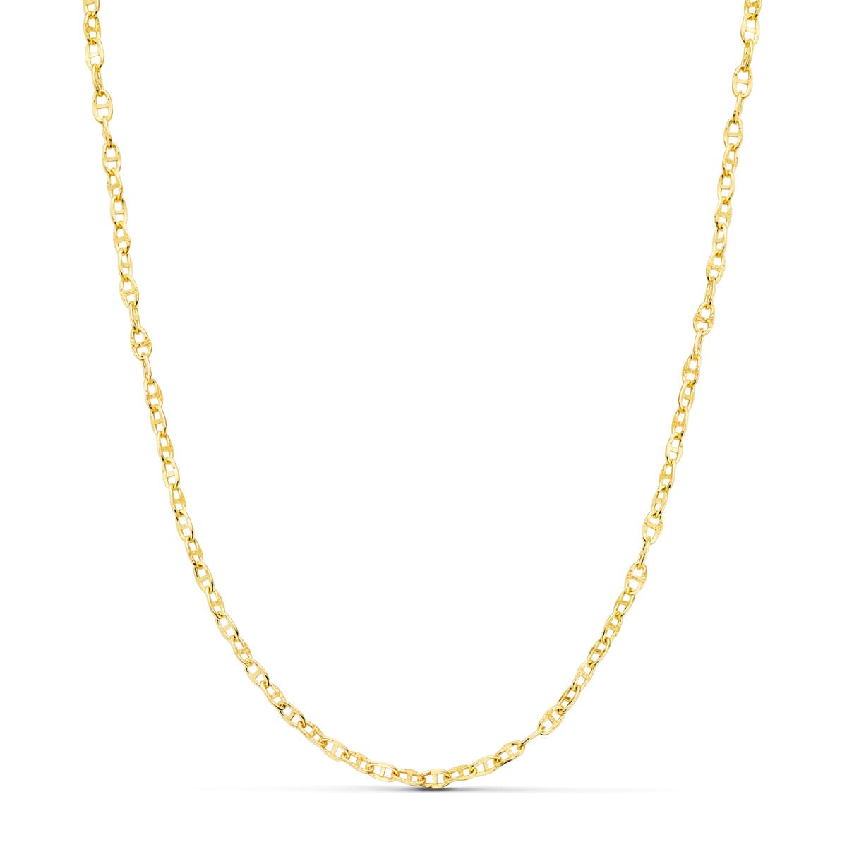 Cadena Ancla Hueca Largo 45 cm Ancho 2 mm de oro amarillo 18K