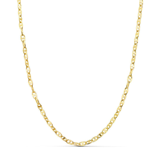 18K CADENA ORO AMARILLO ANCLA HUECA LARGO 60CM ANCHO 2.5 MM