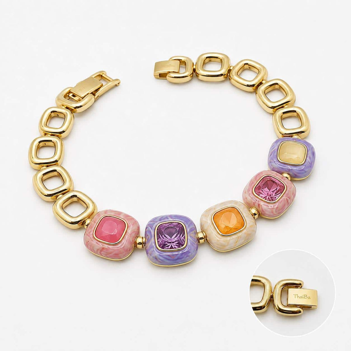 Pulsera Lavanda con baño de oro de 14 quilates - Joyería Zafir
