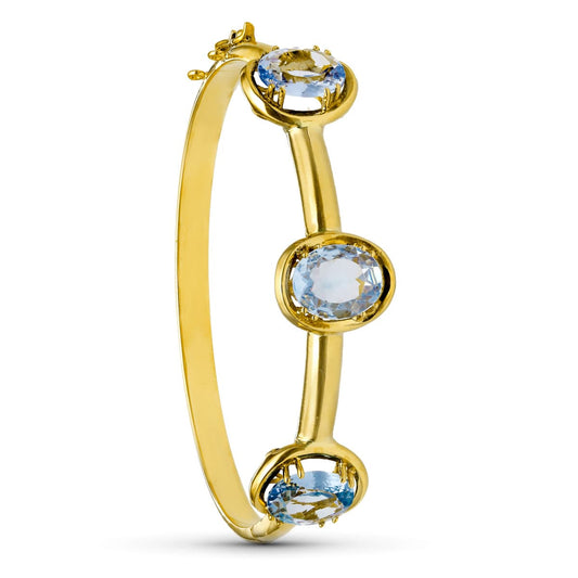 Pulsera Rigida Piedras Color de oro amarillo 18K