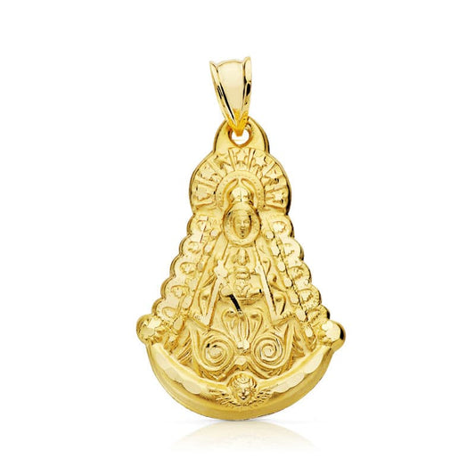 18K MEDALLA ORO AMARILLO VIRGEN DEL ROCIO SILUETA 30X20 MM