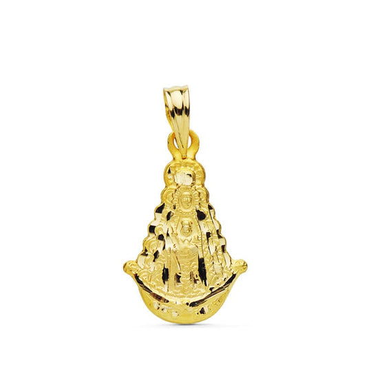 Medalla Virgen del Rocio Silueta 20 x 15 mm de oro amarillo 18K