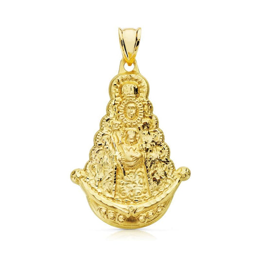 Medalla Virgen del Rocio Silueta 35 x 25 mm de oro amarillo 18K