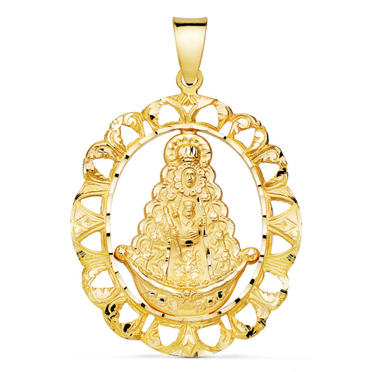 Medalla Virgen Rocio Cerco 39 x 37 mm de oro amarillo 18K