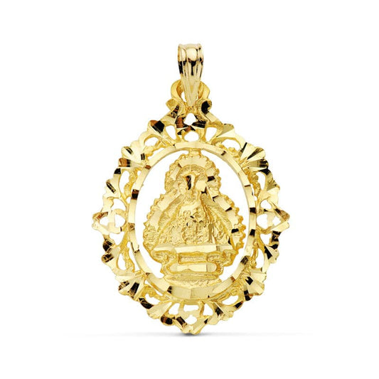 18K MEDALLA ORO AMARILLO VIRGEN DE LA CABEZA CERCO 28X21 MM
