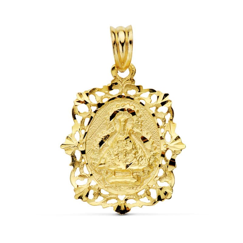 Medalla Virgen de la Cabeza Cerco 26 x 20 mm de oro amarillo 18K