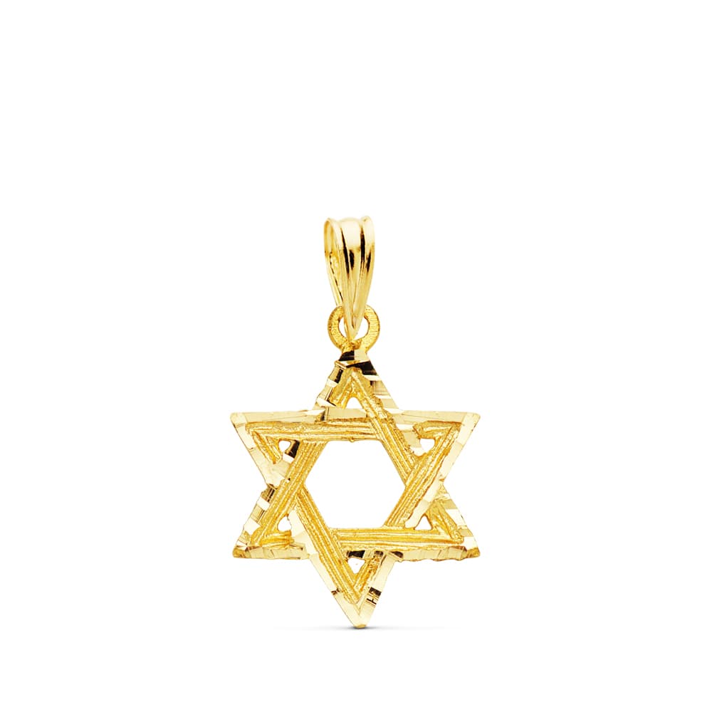 Colgante Estrella de David 15 x 14 mm de oro amarillo 18K