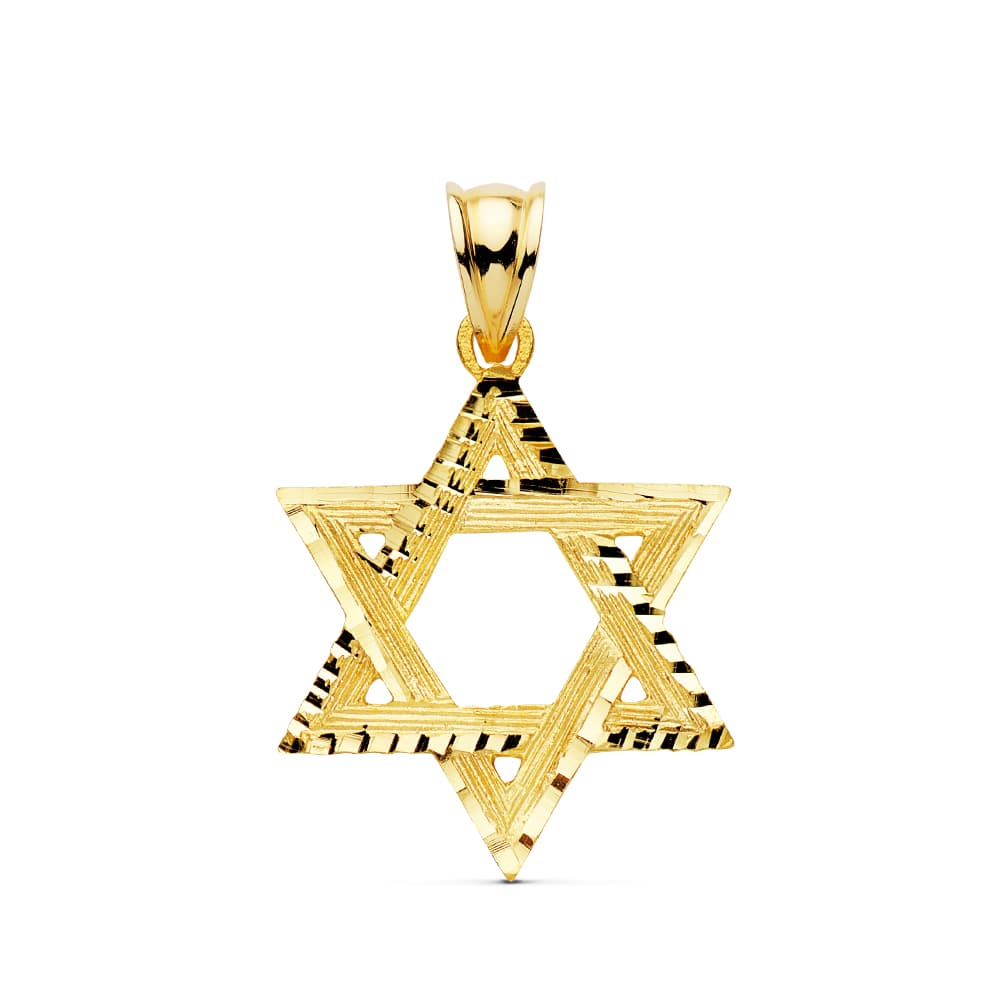 Colgante Estrella de David 23 x 20 mm de oro amarillo 18K