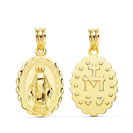 Medalla Escapulario Virgen de la Milagrosa 23 x 14 mm 1,60 Gr de oro amarillo 18K