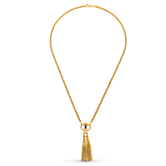 Gargantilla Esmeralda Cordon 50 cm de oro amarillo 18K