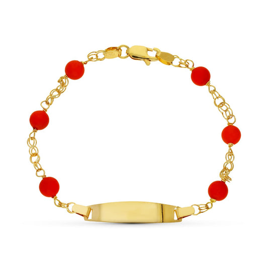 Esclava Coral Fino Cerdeña 5-51/2 mm de oro amarillo 18K