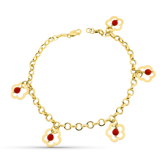 Pulsera Flor Coral de oro amarillo 18K