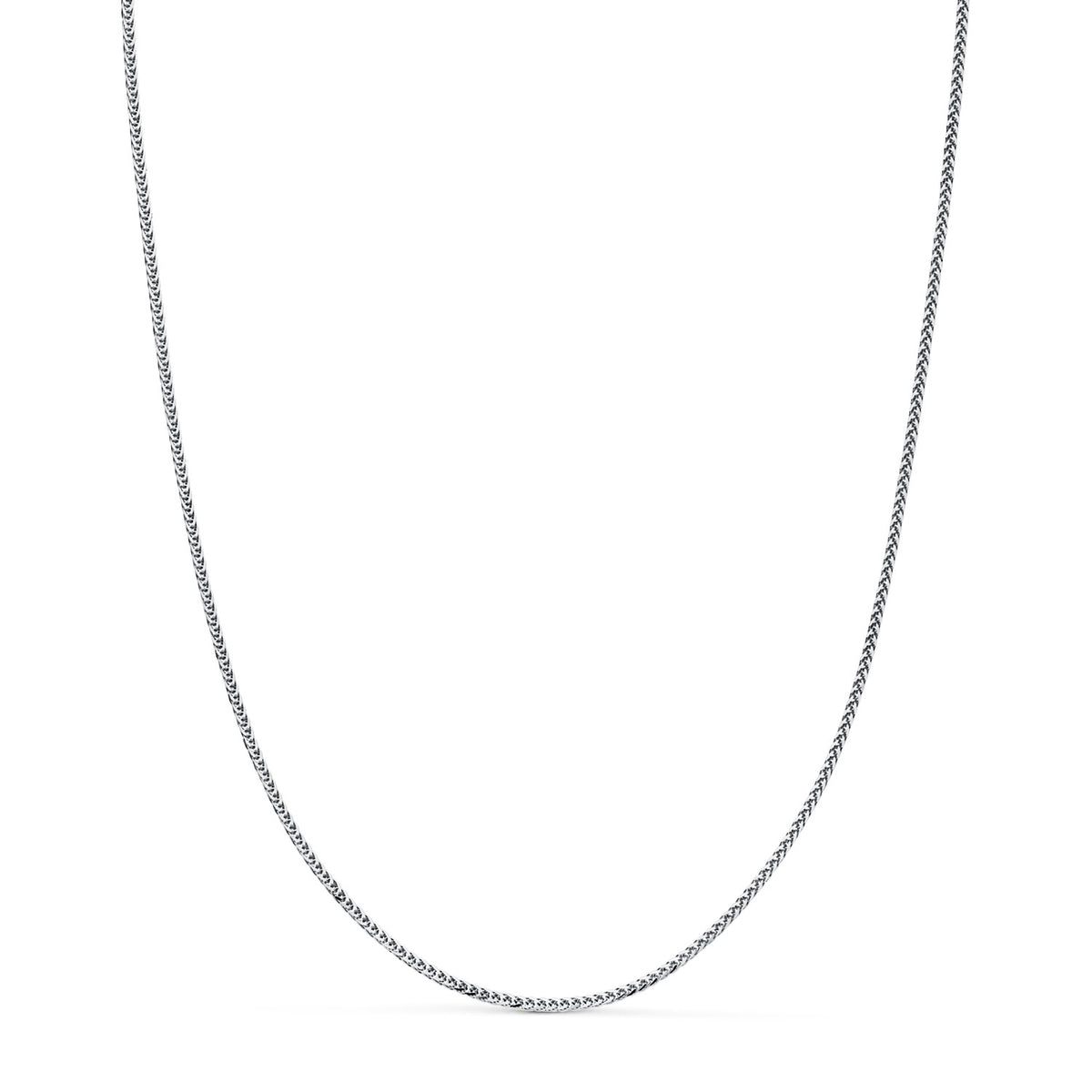 Cadena Maciza Espiga. Ancho: 1 mm. Largo: 40 cm de oro blanco 18K